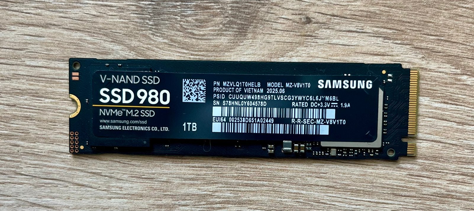 SSD Samsung 980 1TB à vendre, Informatique & Logiciels, Disques durs, Enlèvement, Comme neuf, SSD