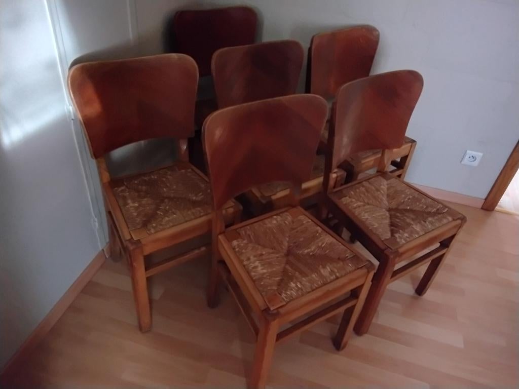 Houten stoelen, Huis en Inrichting, Stoelen, Ophalen, Gebruikt, Bruin, Vijf, Zes of meer stoelen