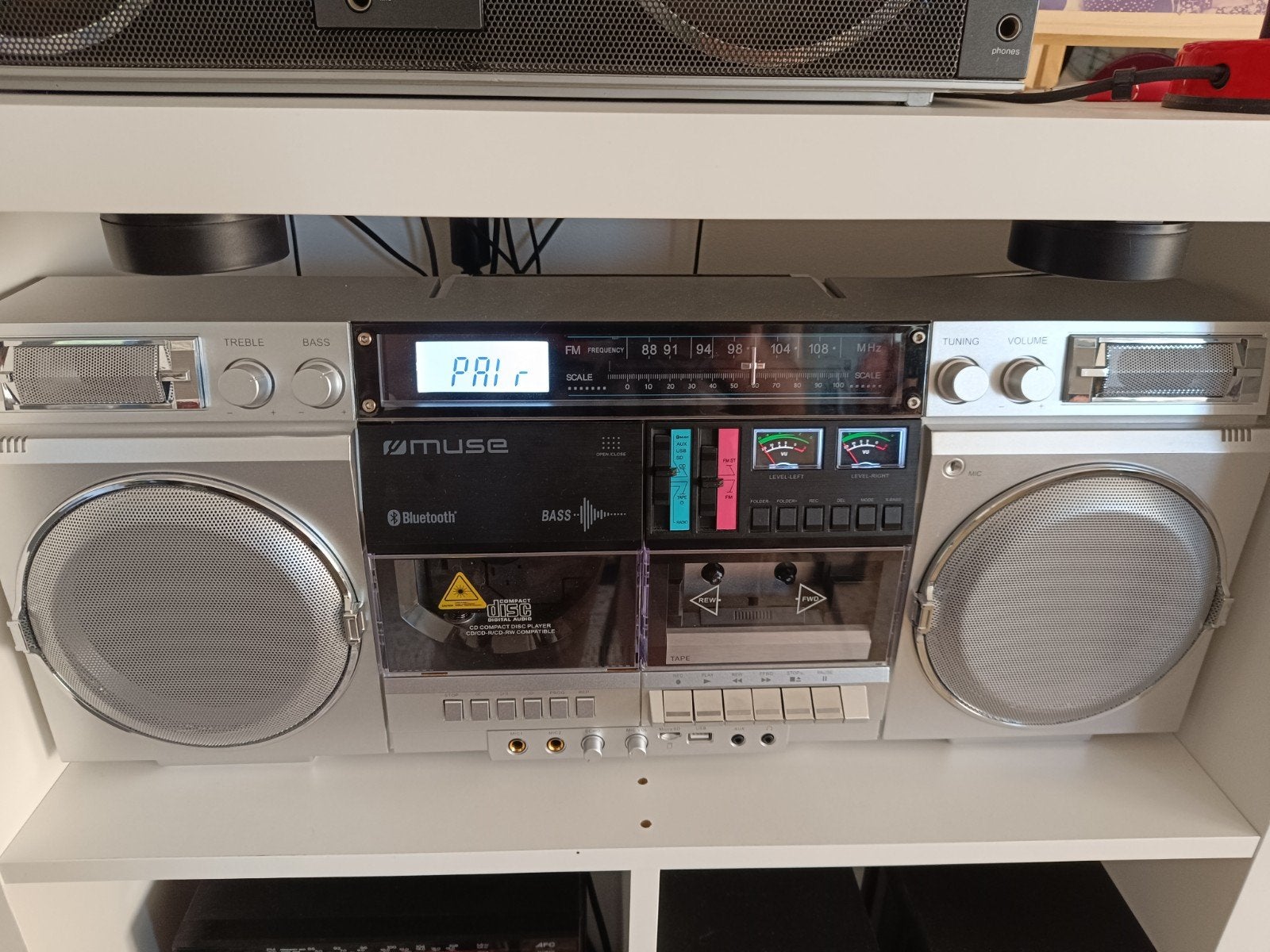 Radio Ghetto Blaster Muse comme neuf avec boîte et piles, Enlèvement ou Envoi, Comme neuf, Radio, Avec lecteur de CD