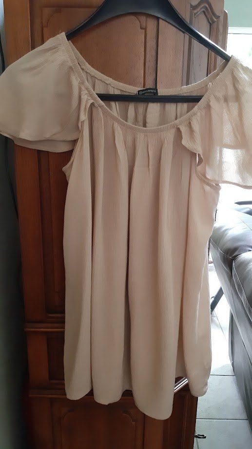 Ensemble short et haut en tissu froissé beige L Encuentro, Manches courtes, Encuentro, Beige, Envoi