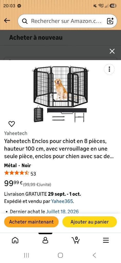 Parc chien, Animaux & Accessoires, Neuf, Enlèvement, 100 cm ou plus, Chenil chien
