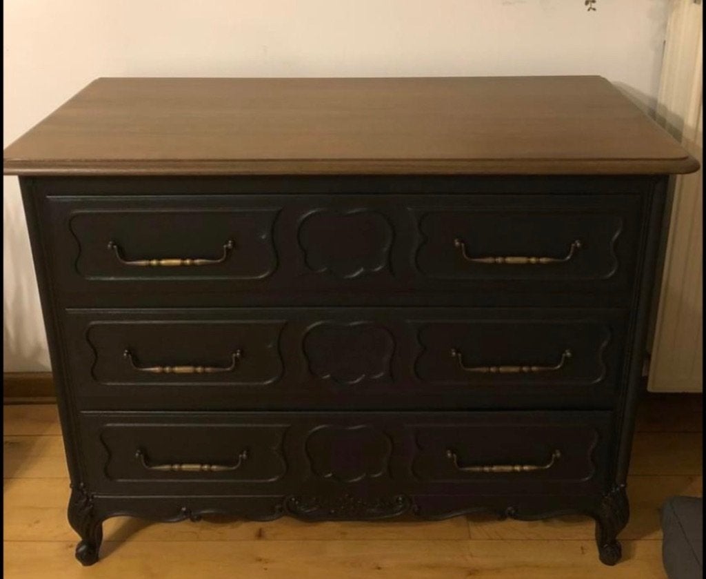 Klassieke houten ladekast / commode, Ophalen, Gebruikt, 100 tot 150 cm, 75 cm of meer