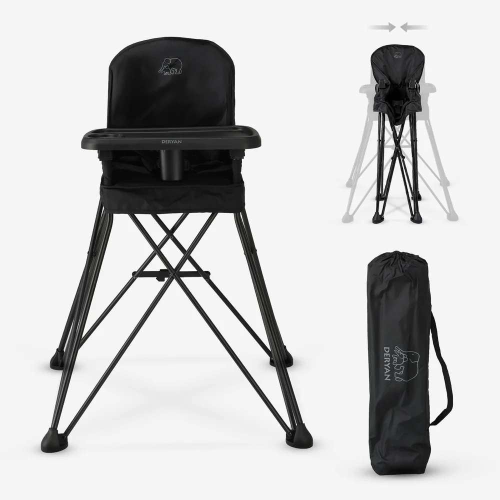 Deryan Pop 'N Sit Opvouwbare Kinderstoel – Zwart, Enlèvement ou Envoi, Comme neuf, Autres types, Coulissant