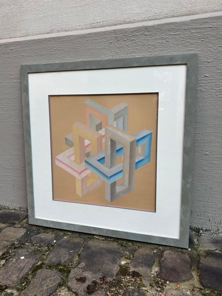 Dessin en couleur d'une composition moderniste, Enlèvement
