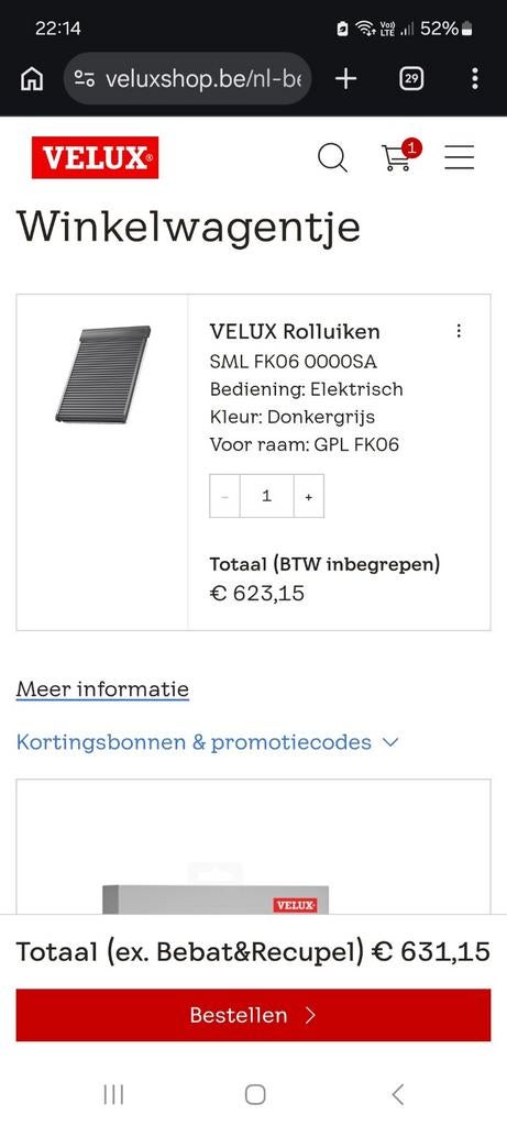 Velux Rolluik SML FK06, Doe-het-zelf en Bouw, Ophalen
