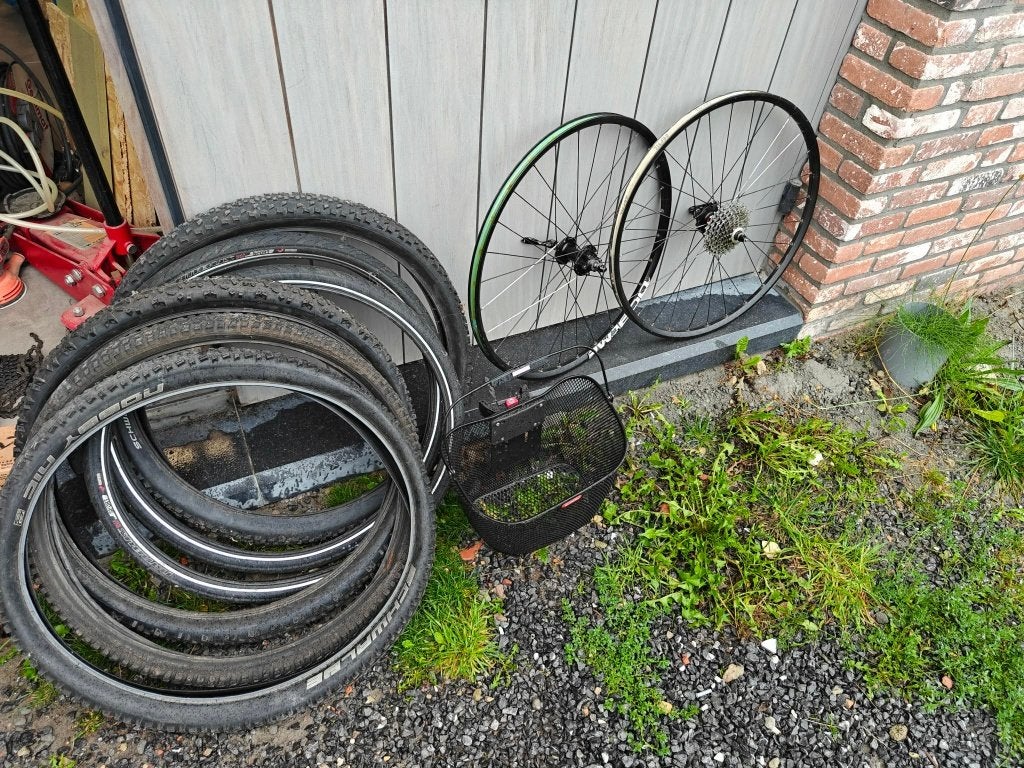 Lot mountainbike onderdelen, Ophalen, Gebruikt, Overige materialen, Overige typen