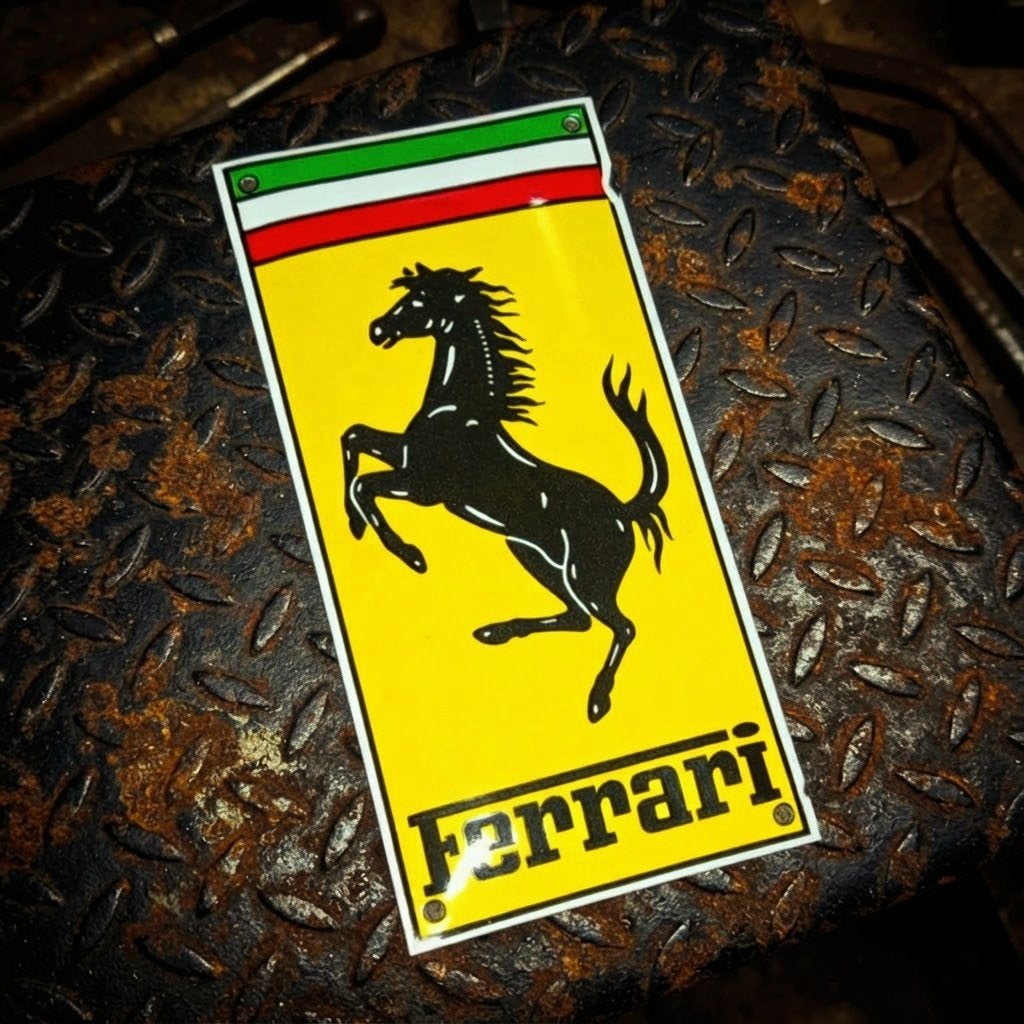 Emaille Plaat FERRARI Dealer Reclamebord Italië Vintage Bord, Envoi, Utilisé, Panneau publicitaire