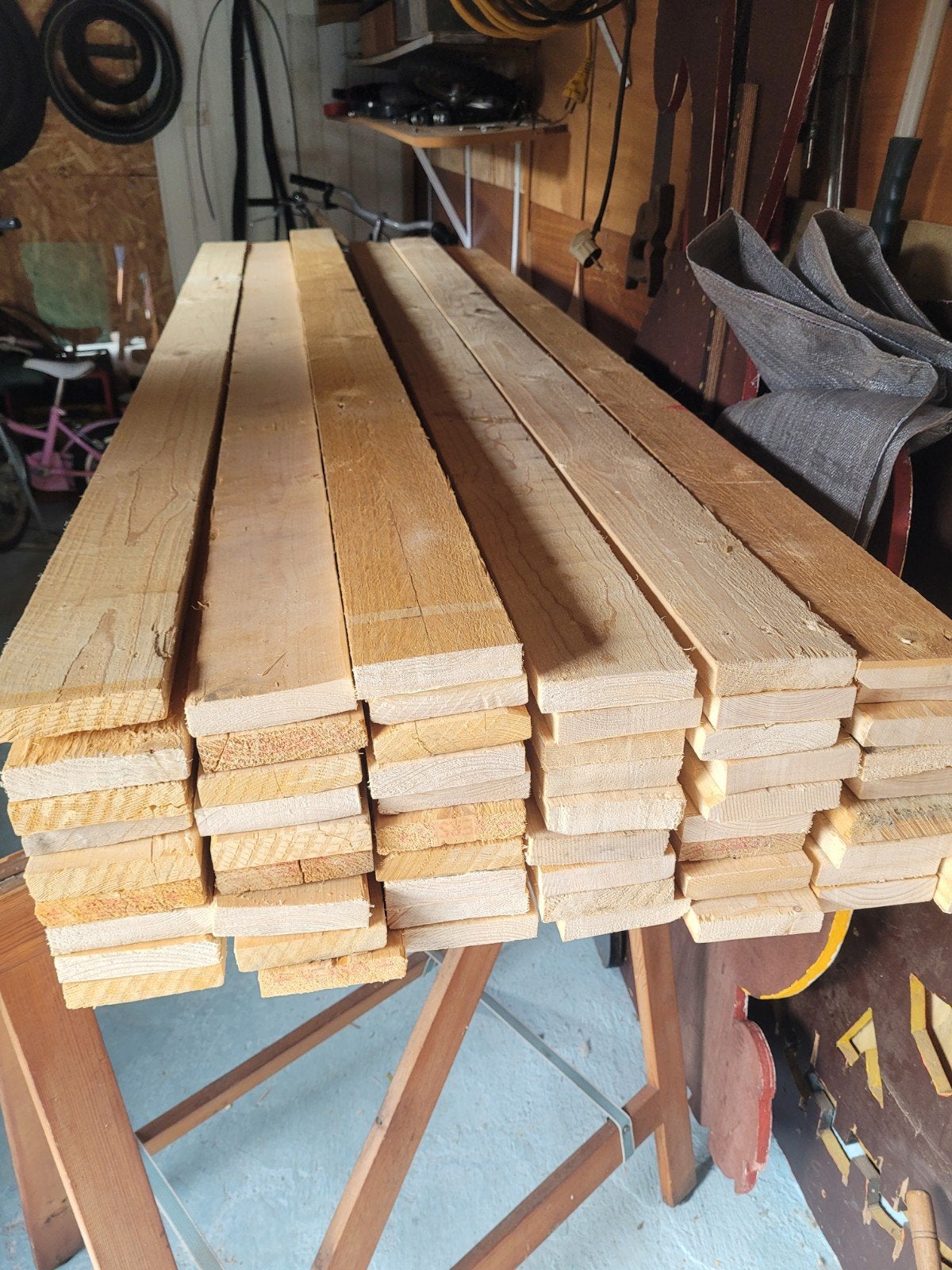 58 rechte planken lengte 2000mm, Ophalen, Planken