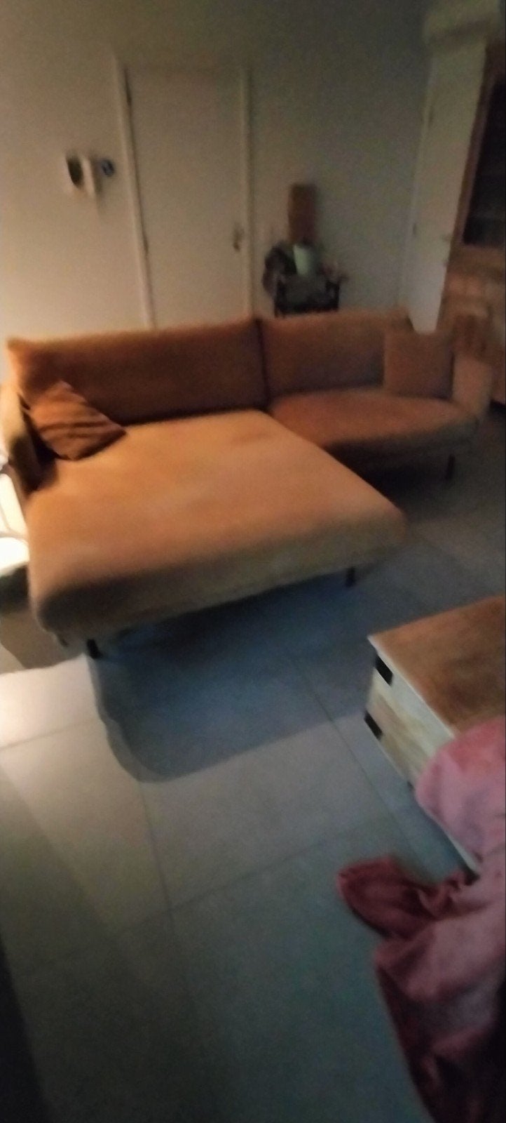 zetel met longchair gratis op te halen, Ophalen, Gebruikt, Vierpersoons of meer, Stof