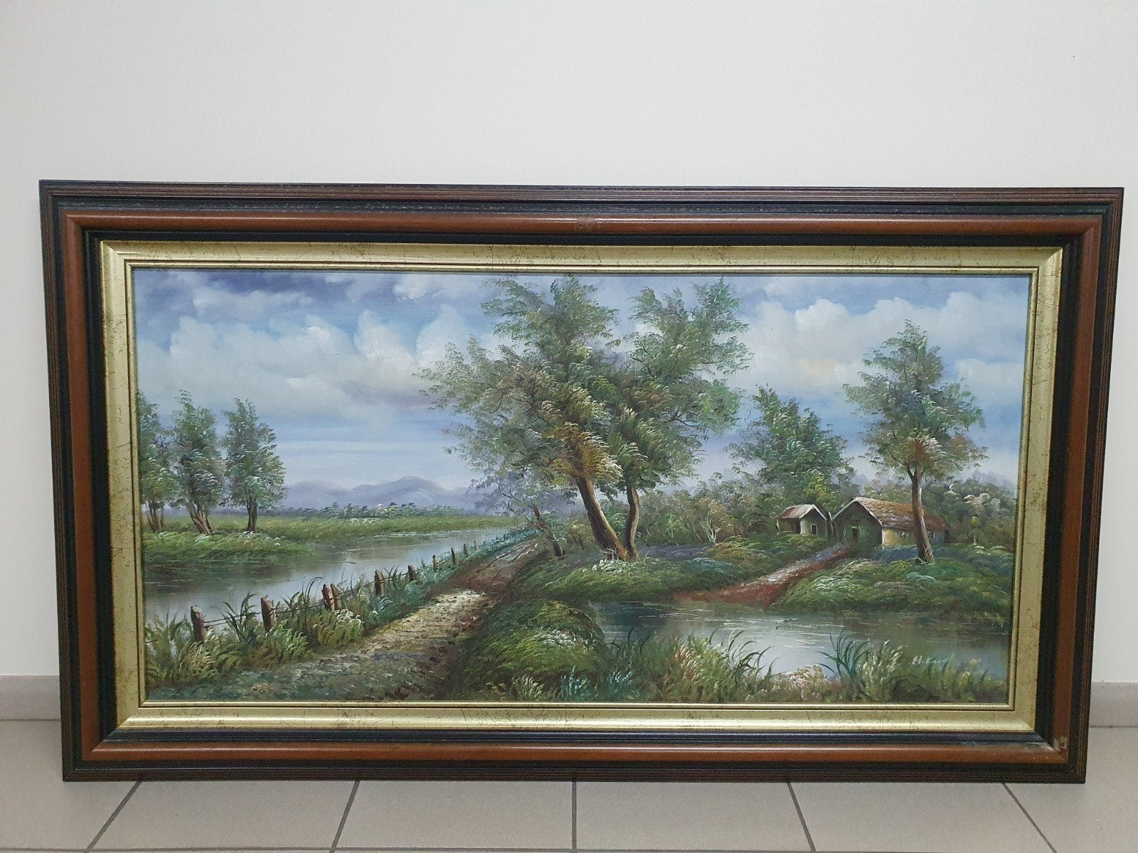 Schilderij Henner Knauf, Antiek en Kunst, Ophalen, Gesigneerd, Landschap, Doek
