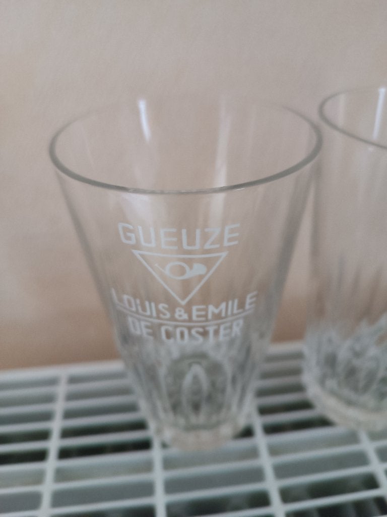 A vendre 2 verres a gueuze De Coster, Enlèvement, Utilisé, Verre à bière