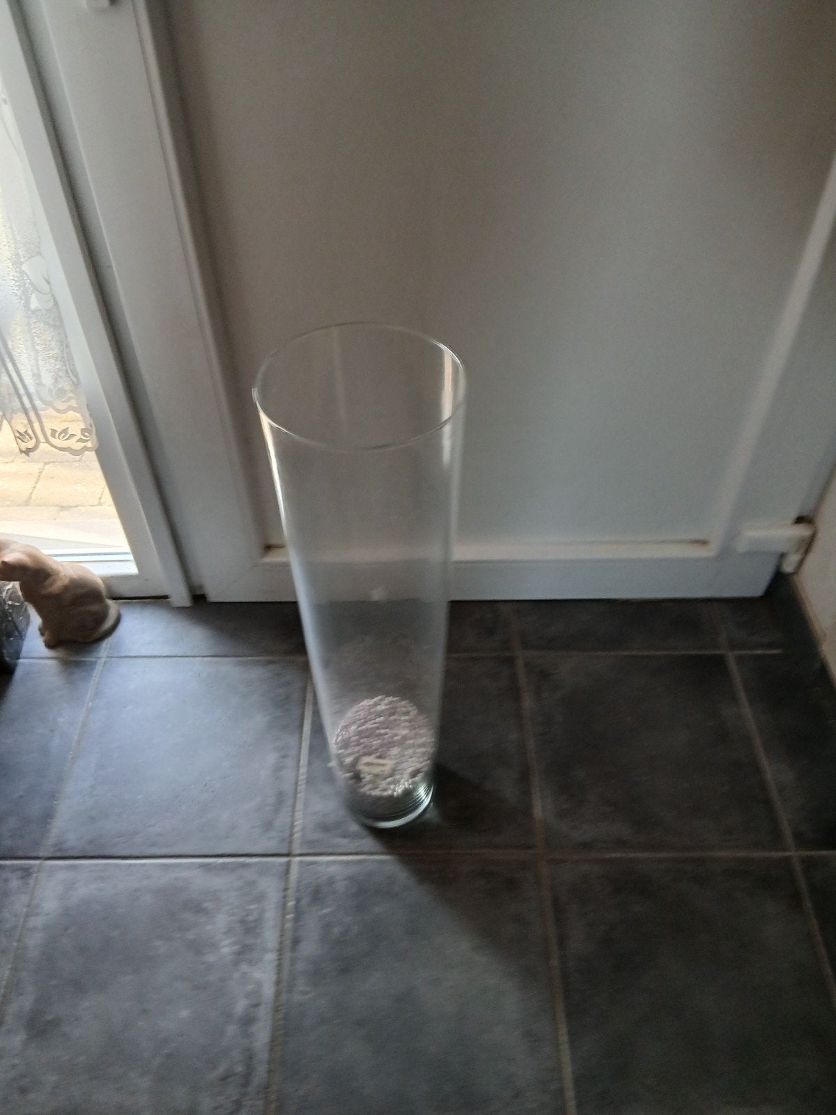 long vase en verre, Enlèvement, Transparent