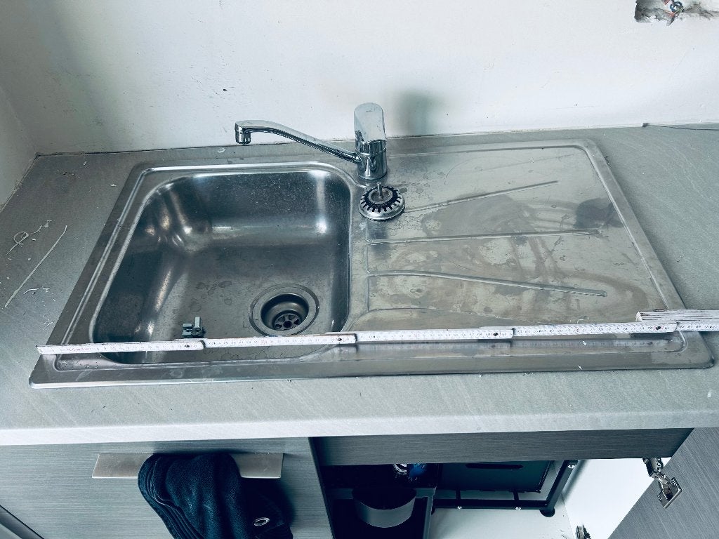 gootsteen, Doe-het-zelf en Bouw, Ophalen, Gebruikt, Inox, Kraan