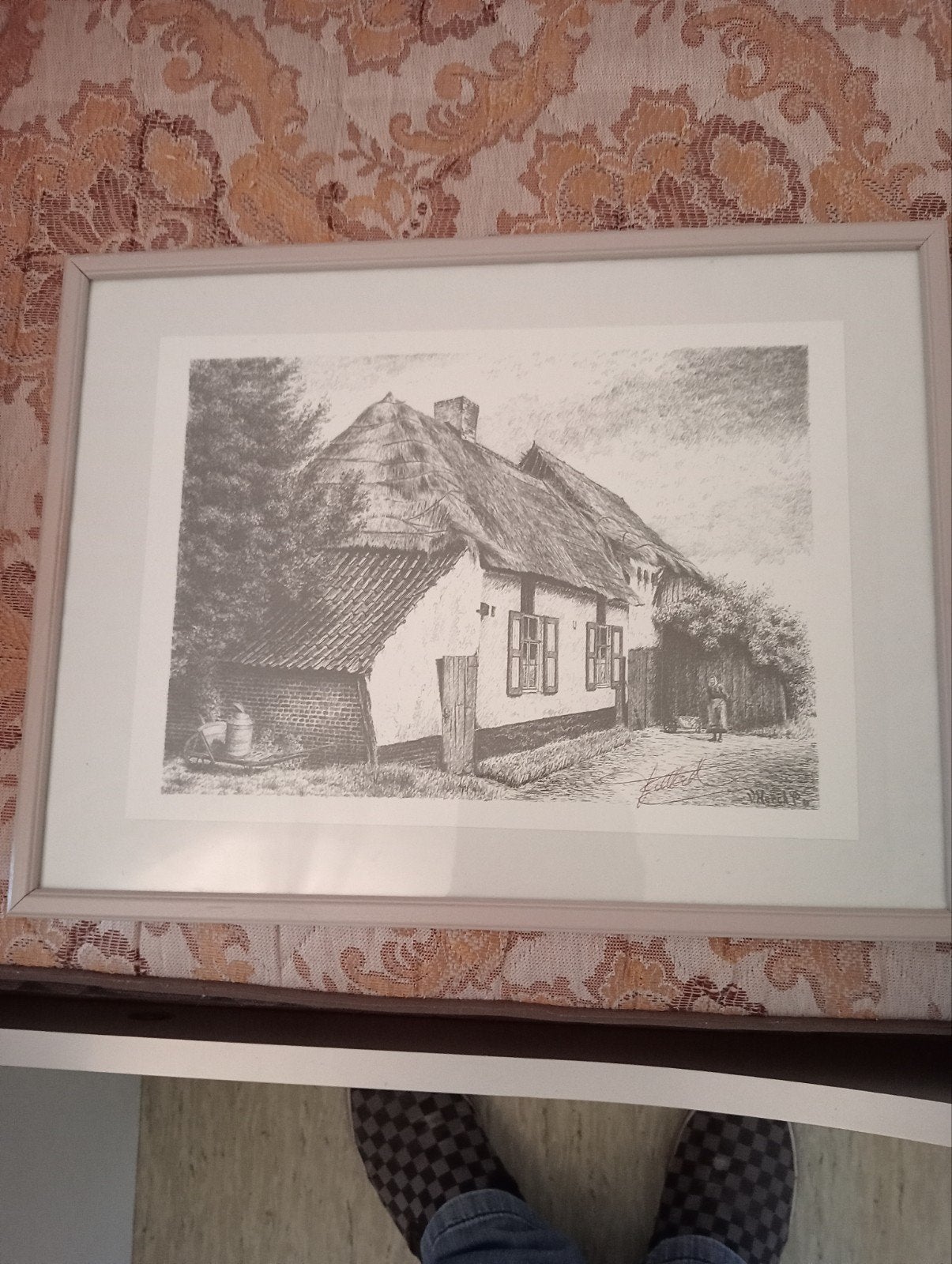 Beau dessin d'une ferme, Antiquités & Art, Art | Dessins & Photographie, Enlèvement ou Envoi, Dessin