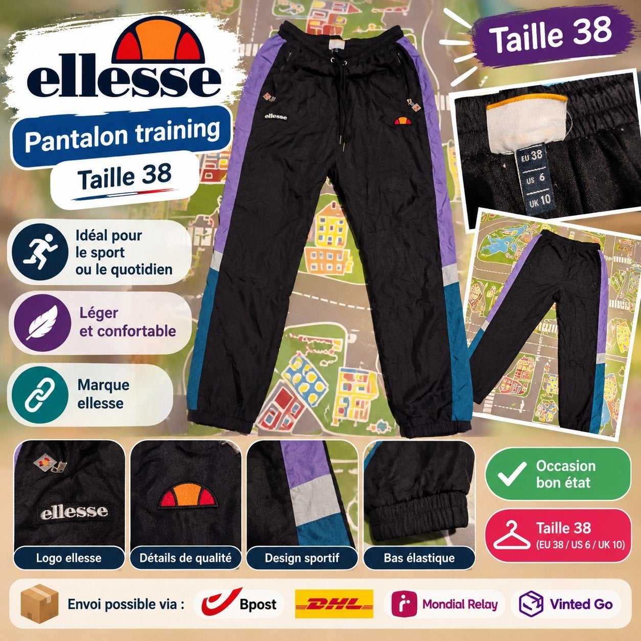 Ellesse joggingbroek in zwart — Maat 38, Kinderen en Baby's, Ophalen of Verzenden