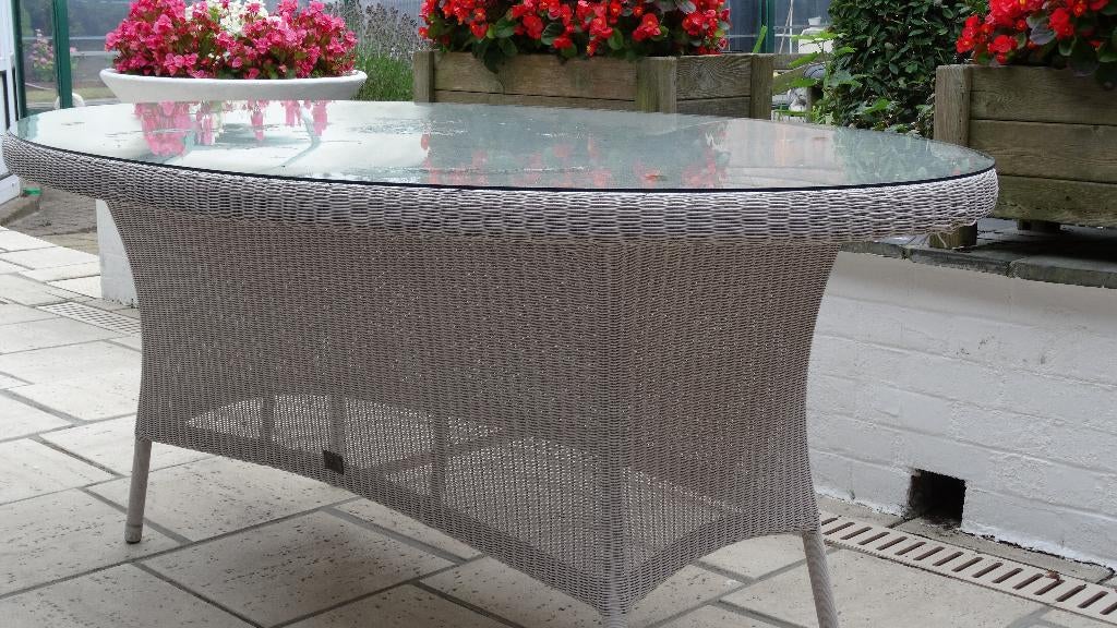 TUINTAFEL 4 SEASONS, Tuin en Terras, Tuintafels, Gebruikt, Ovaal, Wicker, Ophalen