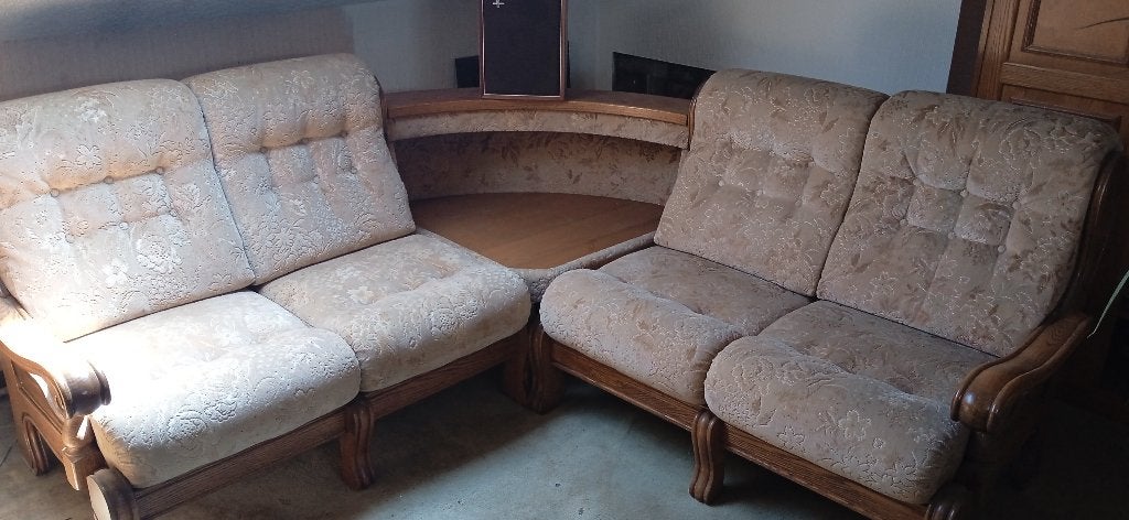 canape  4 places + 1 fauteuil 1pers, Maison & Meubles, Canapés | Coins salons complets, Utilisé, Bois, Enlèvement
