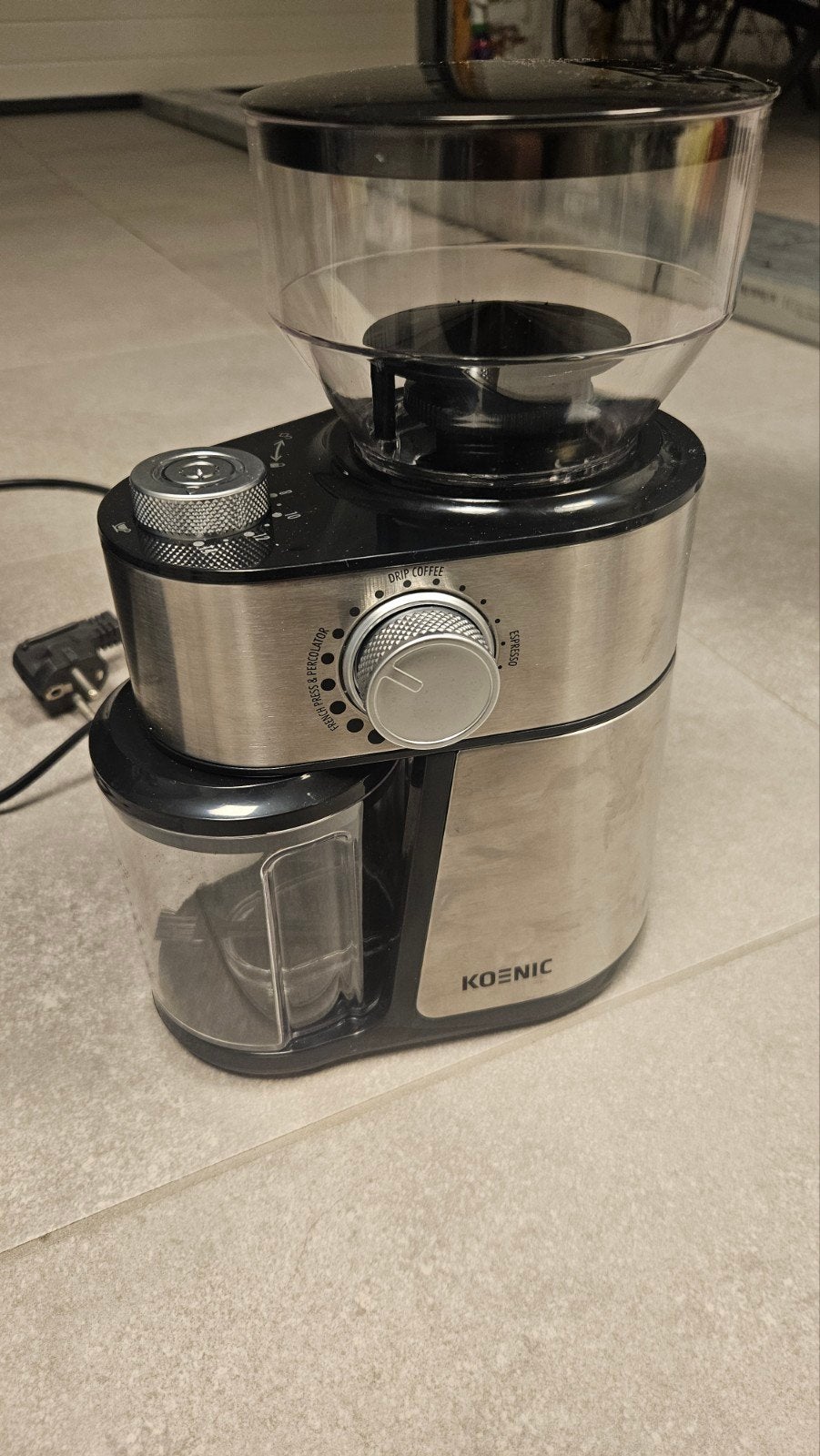 Koenic elektrische koffiemolen, Elektronische apparatuur, 10 kopjes of meer, Nieuw, Combi, Koffiebonen