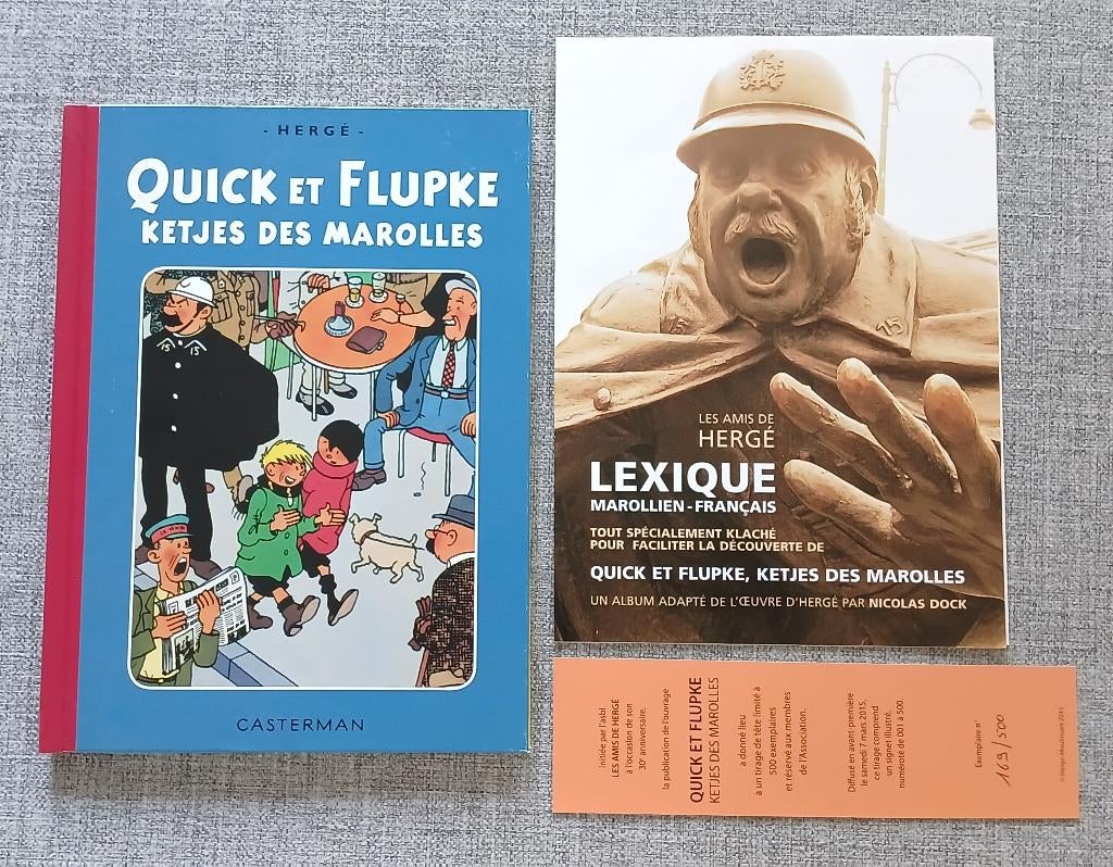 BD Quick et Flupke Ketjes des Marolles Hergé numéroté Adh, Boeken, Stripverhalen, Zo goed als nieuw, Eén stripboek, Ophalen of Verzenden