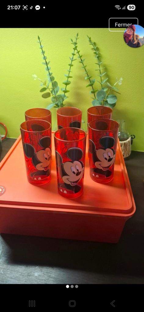 Lot de verres disney 6 verres minnie / 6 verres mickey, Collections, Verres & Petits Verres, Enlèvement