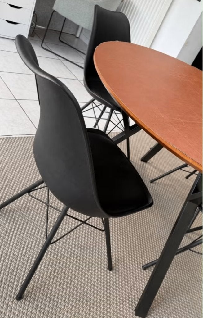 Ronde tafel me 4 stoelen, Huis en Inrichting, Tafels | Eettafels, Ophalen, Gebruikt, Rond, Vier personen