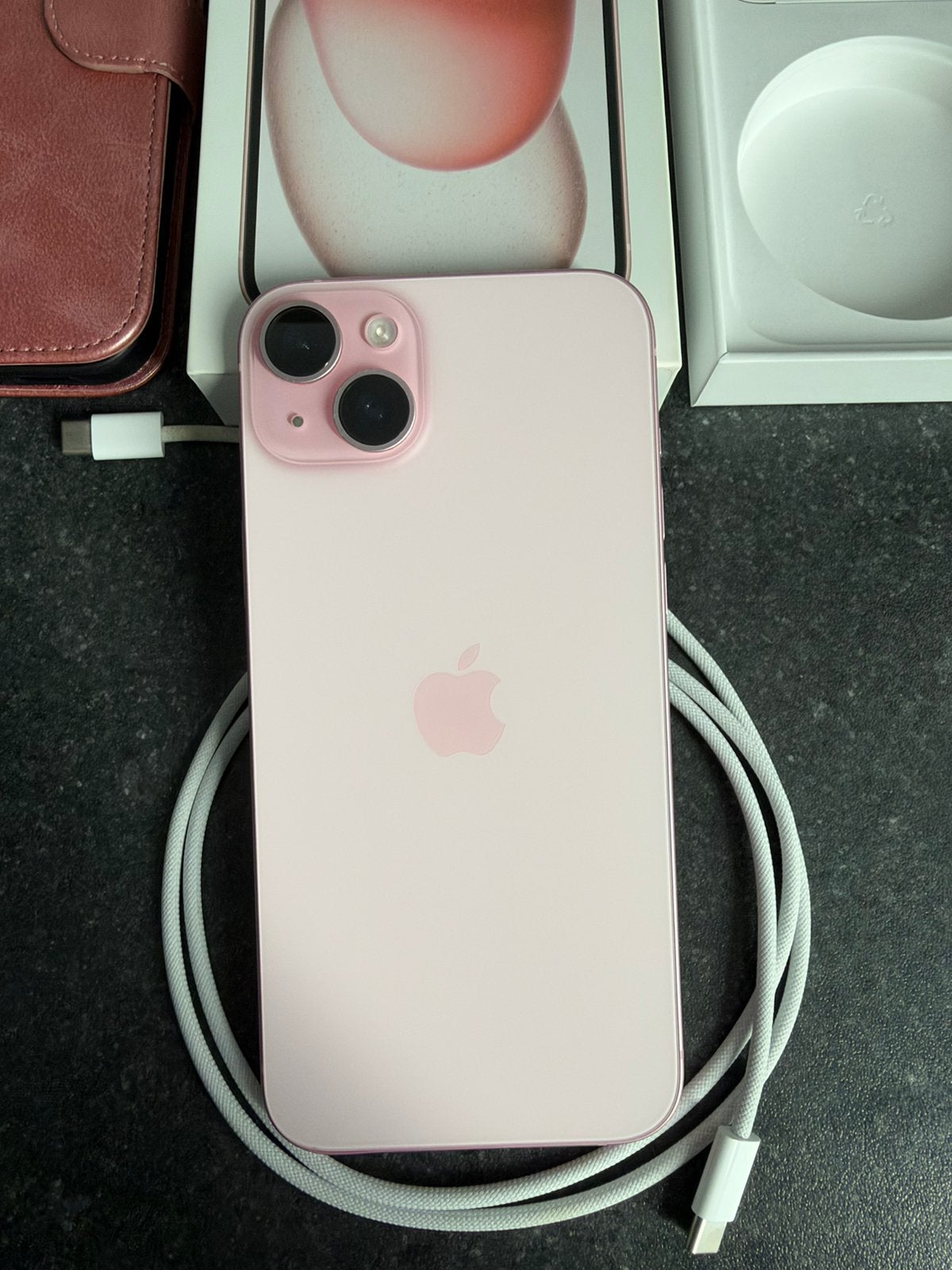 iPhone 15 plus, Télécoms, Avec simlock (verrouillage SIM), 128 GB, Rose, Comme neuf