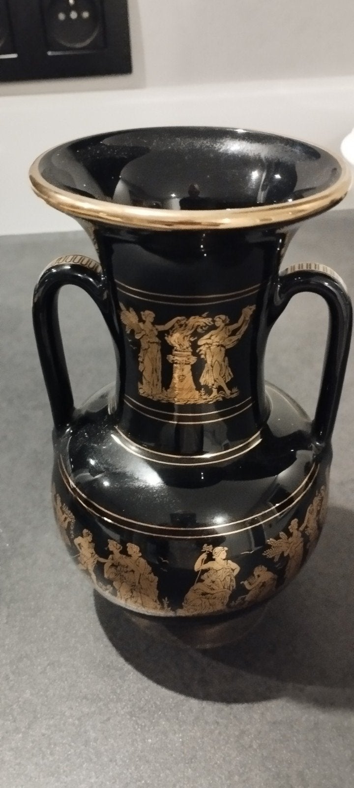 Vase amphore grec Dakas avec décor fin 24 carats, Antiquités & Art, Enlèvement