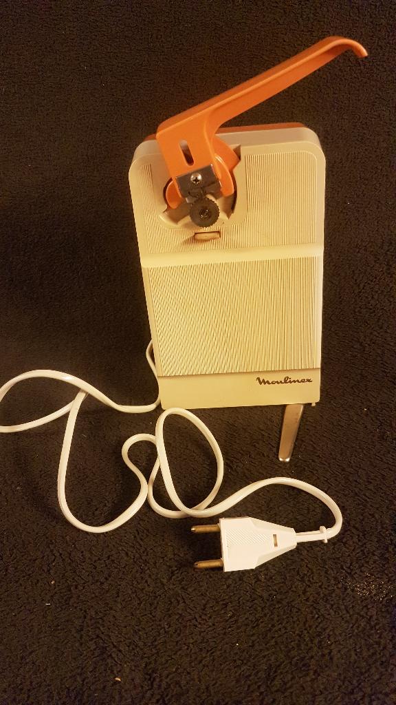 Vintage oranje elektrische blikopener van Moulinex (of bruin, Ophalen of Verzenden, Gebruikt, Overige kleuren