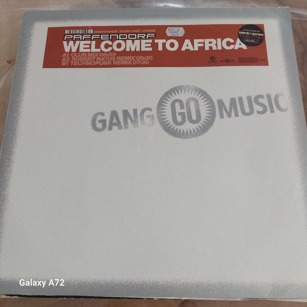 paffendorf welcome to africa 12 inch maxi, CD & DVD, Vinyles | Dance & House, 12 pouces, Trance, Enlèvement ou Envoi, Utilisé