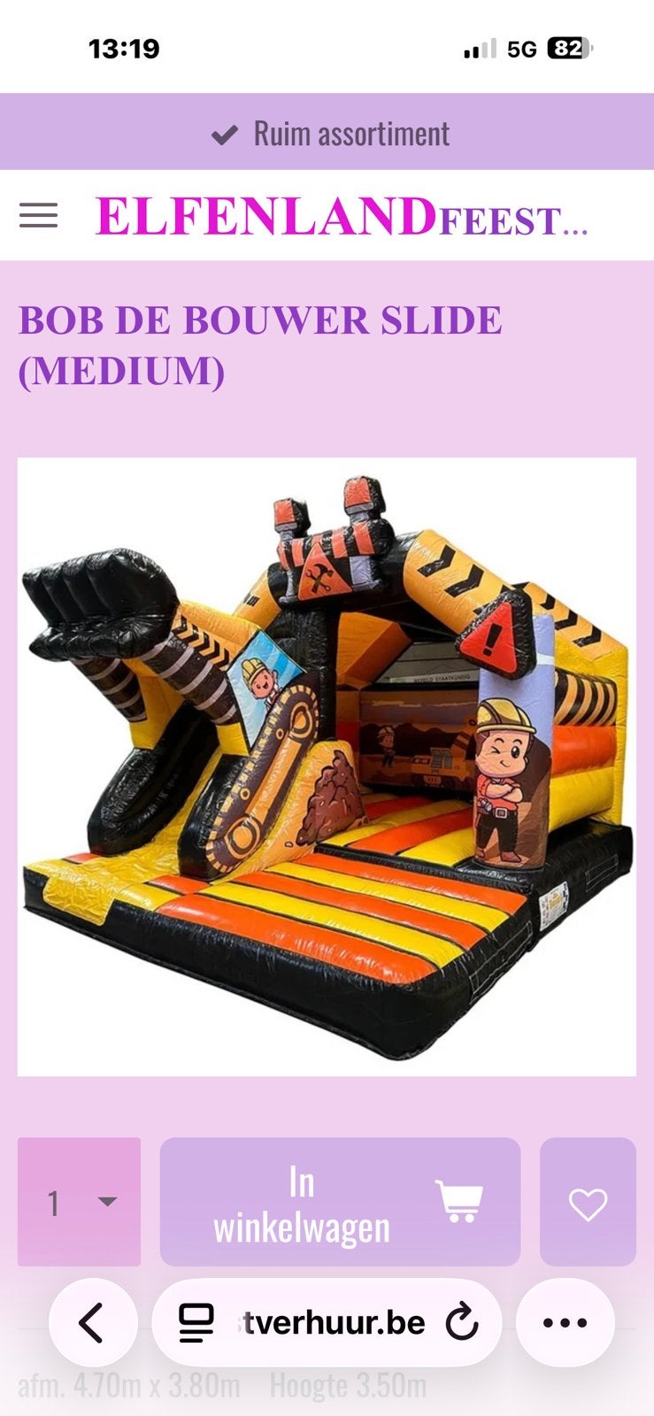 Springkasteel bull dozer multi play midi te koop, Ophalen, Zo goed als nieuw