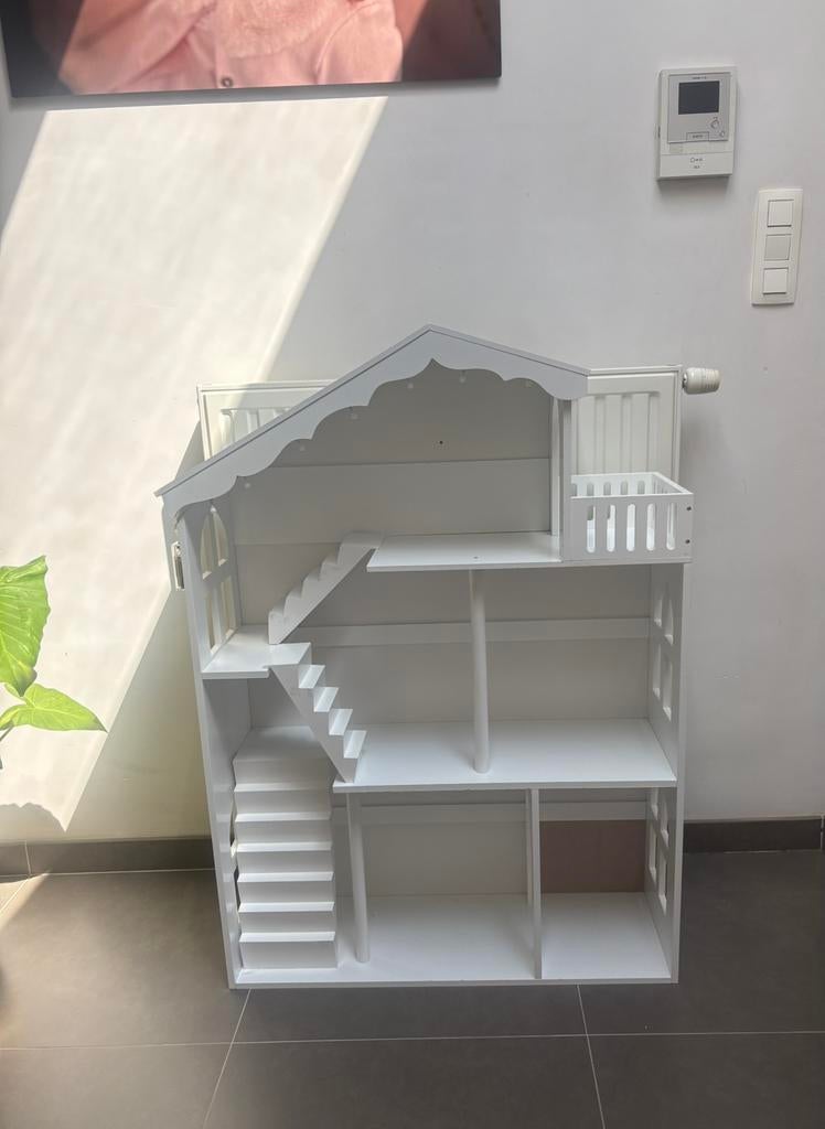 Groot wit poppenhuis, Ophalen, Zo goed als nieuw, Poppenhuis