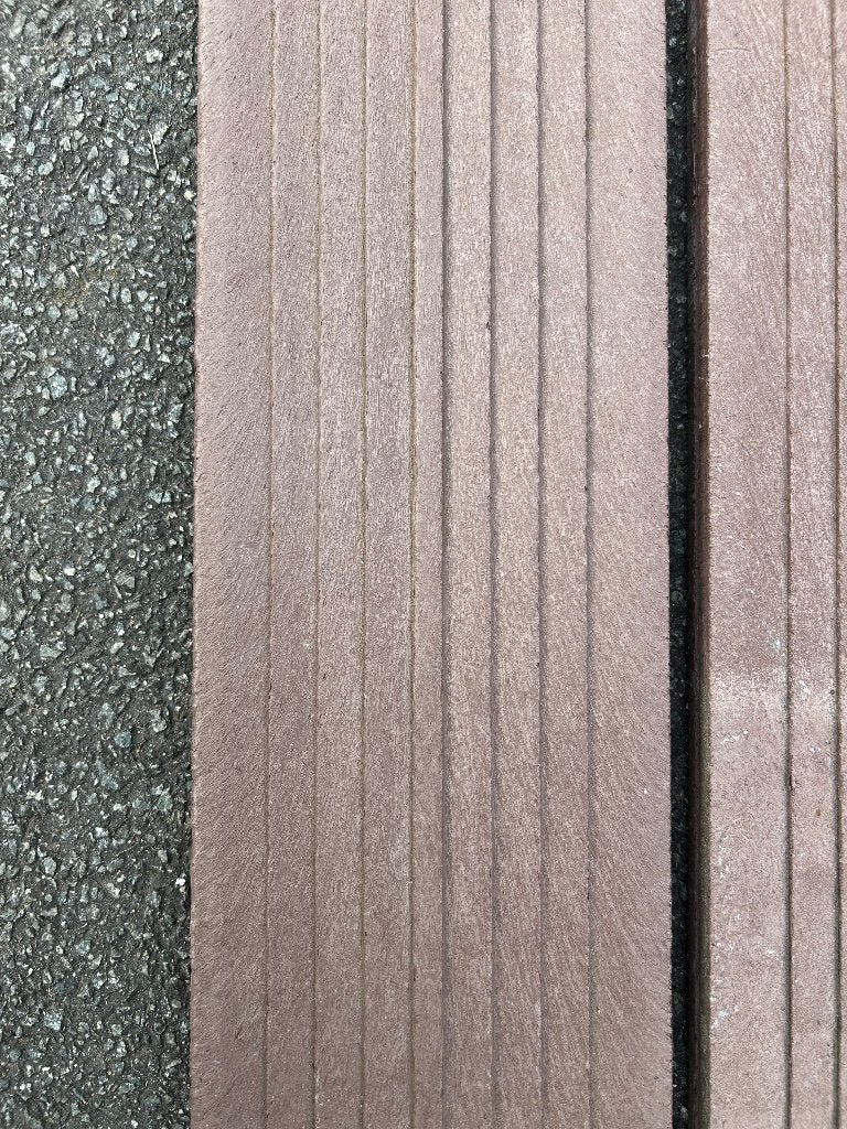 Massieve composiet terrasplanken bruin – +-40m², Doe-het-zelf en Bouw, Ophalen, Gebruikt, 25 tot 50 mm, Plank