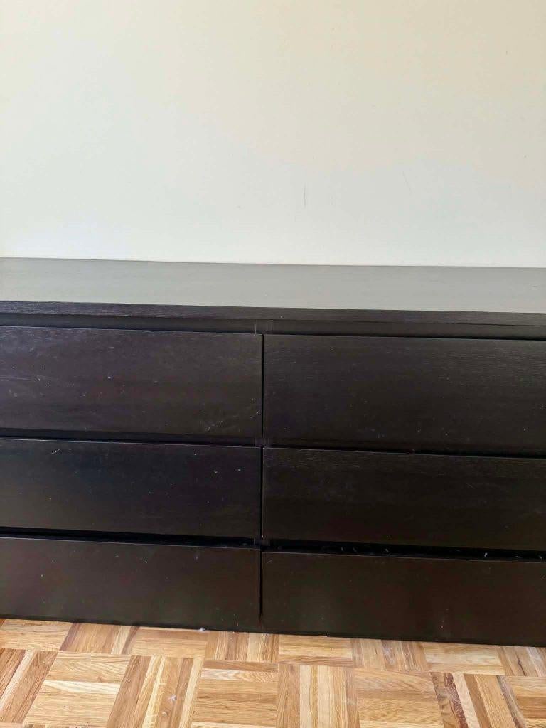 IKEA Malm Ladekast (160cm) - Zwartbruin, Huis en Inrichting, Ophalen, Gebruikt, 5 laden of meer, 150 tot 200 cm