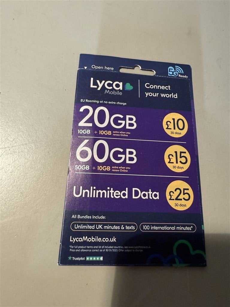 Lyca Mobile PAYG Simkaart - 4G / 5G Netwerk [EE UK], Nieuw &, Télécoms, Cartes prépayées & Cartes SIM, Enlèvement ou Envoi, Neuf