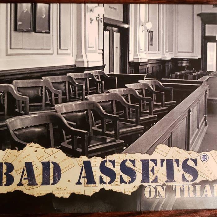 BAD ASSETS ‎– On Trial (White / Blue Half & Half Vinyl), 2010 - 2019, Colored vinyl, Ophalen of Verzenden, 12 inch
