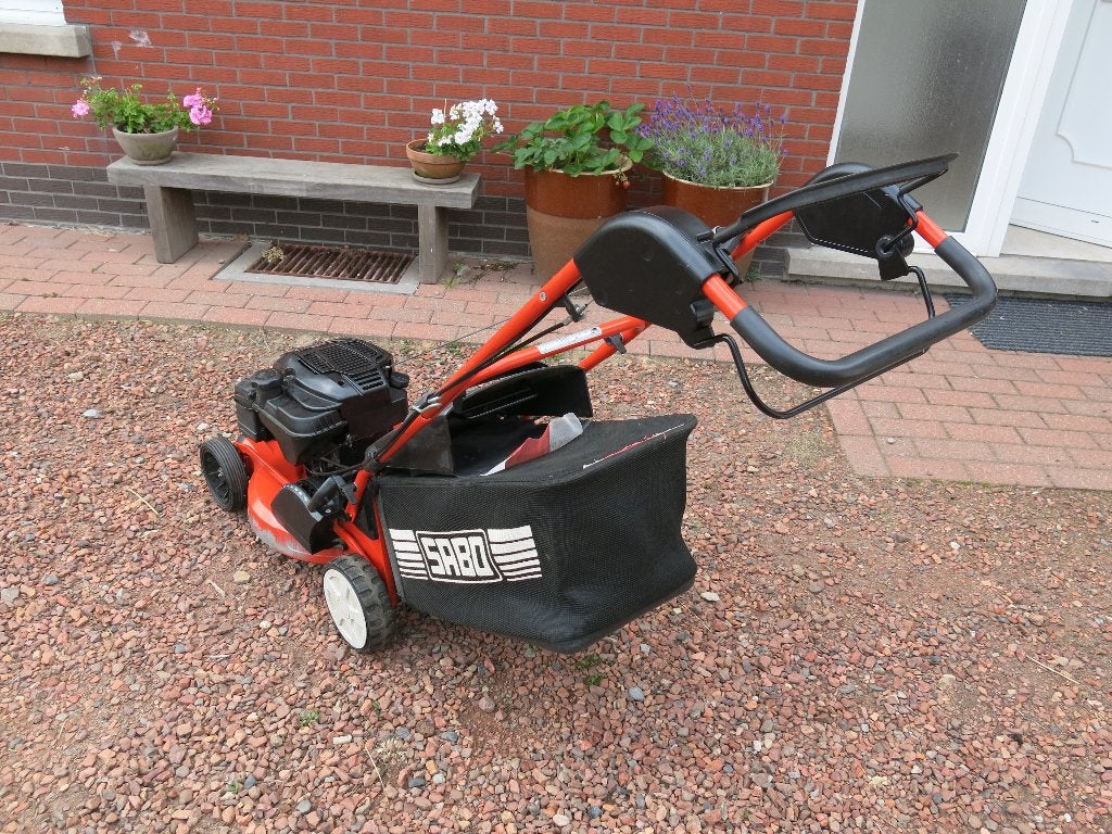 Sabo 47-A Economy Benzine Grasmaaier (2019) Prijs verlaagd., Ophalen, Cirkelmaaier, Gebruikt, Opvangbak
