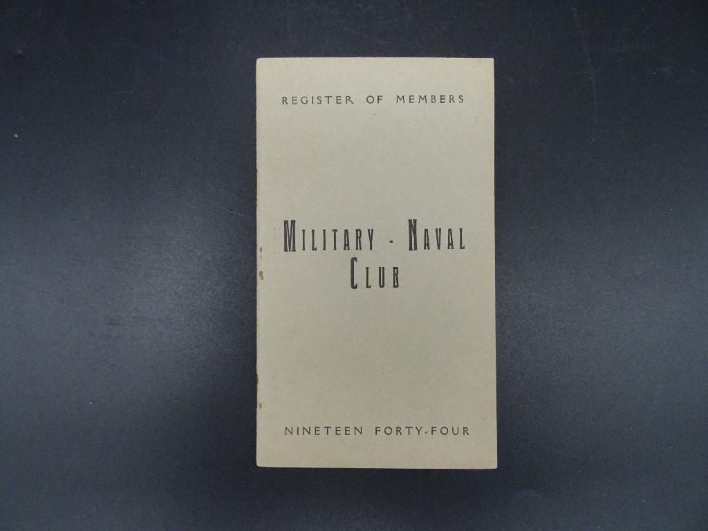 US Military Naval Club - Register of Members 1944, Ophalen of Verzenden, Marine, Boek of Tijdschrift