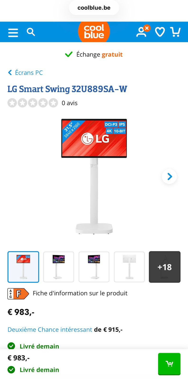 Lg swing 32 pouces, TV, Hi-fi & Vidéo, TV, Hi-fi & Vidéo Autre, Enlèvement, Comme neuf