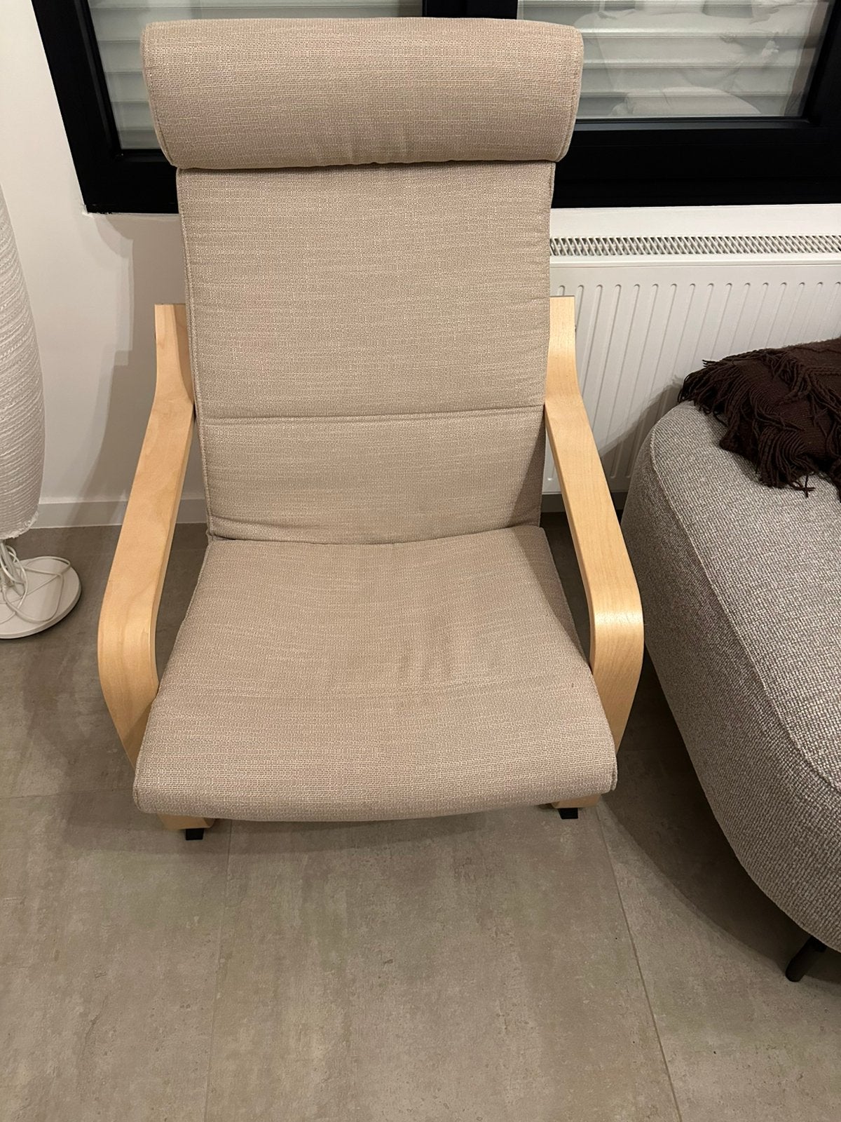 Poäng stoel ikea met bekleding Kelinge beige, 75 à 100 cm, Comme neuf, Enlèvement, 50 à 75 cm