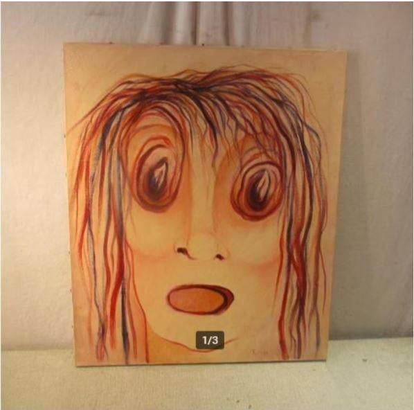 Œuvre peinte « Les yeux et la bouche grands ouverts » Toelen, Antiquités & Art, Enlèvement ou Envoi