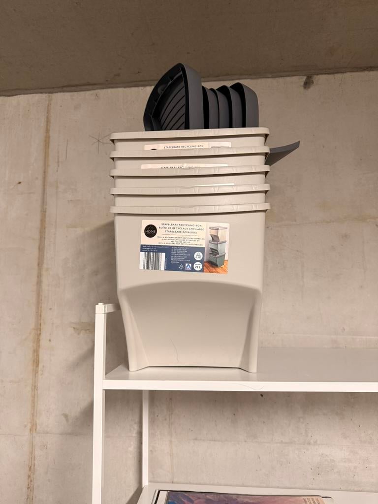 stapelbare recyclageboxen (5 stuks), Ophalen, Zo goed als nieuw
