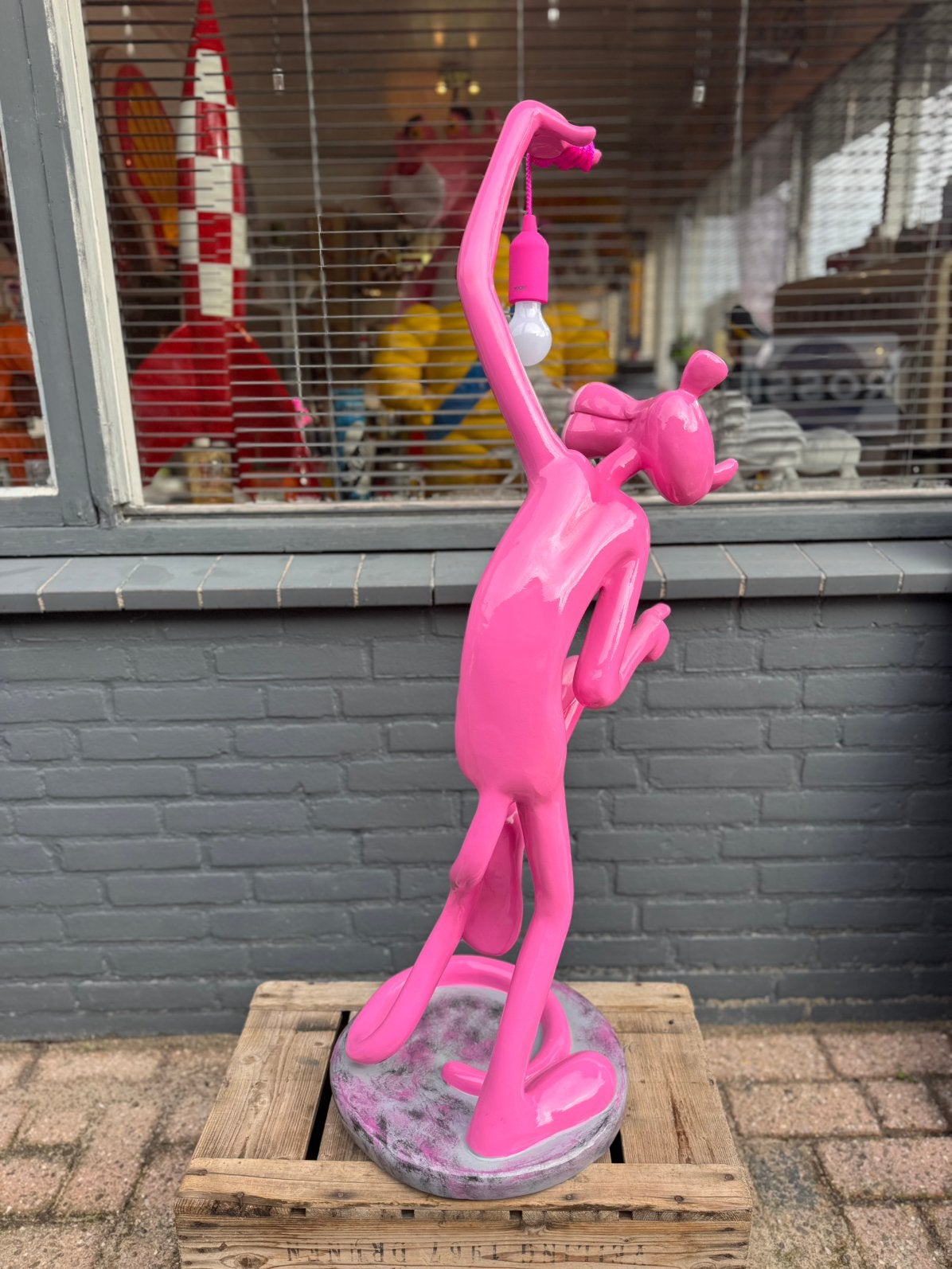 Roze Pink Panter decoratie beeld / Lamp, Ophalen, Gebruikt, Dier