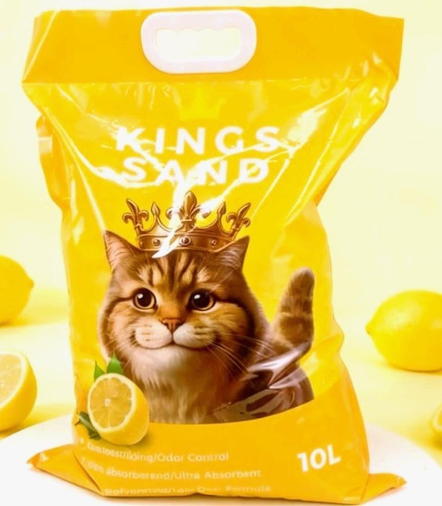 Litière pour chats Kings Sand — Parfum de citron frais — 10l, Animaux & Accessoires, Bacs à litière, Neuf, Fermé, Enlèvement ou Envoi