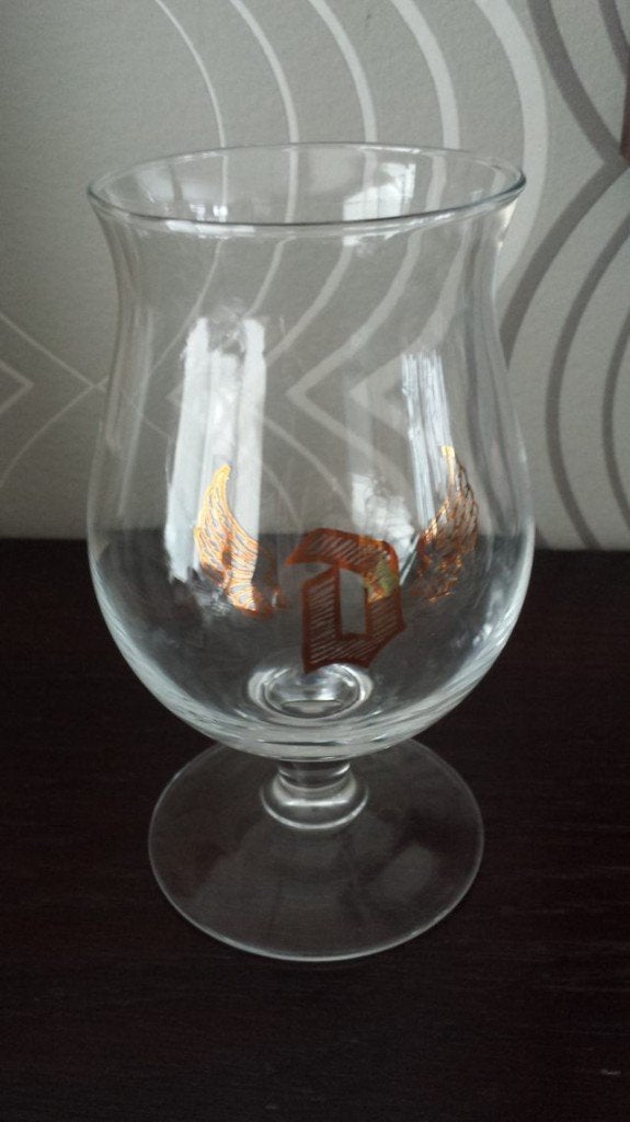 Duvel glas 'golden wings', Verzamelen, Glas en Drinkglazen, Ophalen of Verzenden, Bierglas