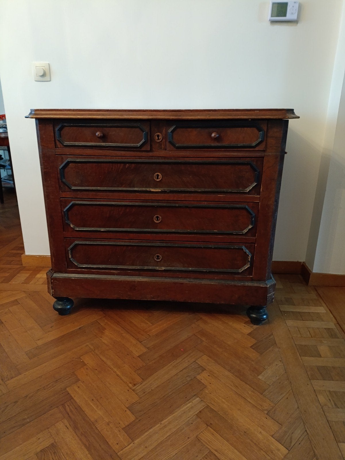 Antieke commode, Ophalen, Gebruikt, 100 tot 150 cm, 5 laden of meer
