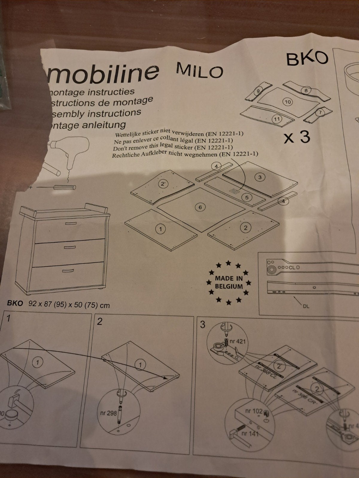 Commode / verzorgingstafel Milo, Maison & Meubles, 3 ou 4 tiroirs, Moins de 100 cm, Enlèvement, 50 à 100 cm