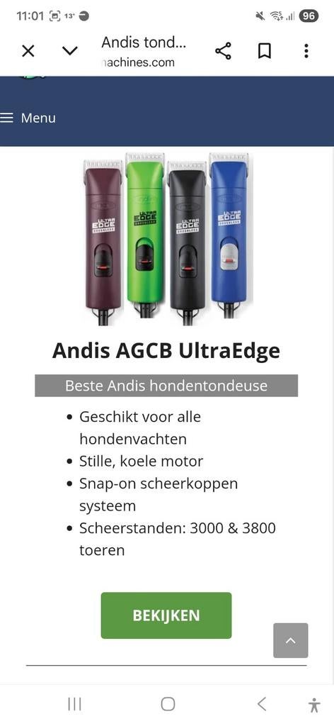 Hondentondeuse.merk andis met opzetstukken ., Ophalen
