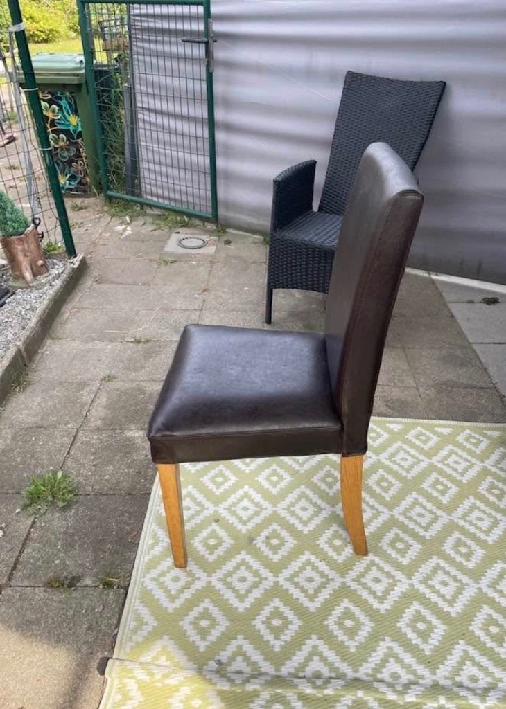 Stoelen, Ophalen, Bruin, Leer, Zo goed als nieuw