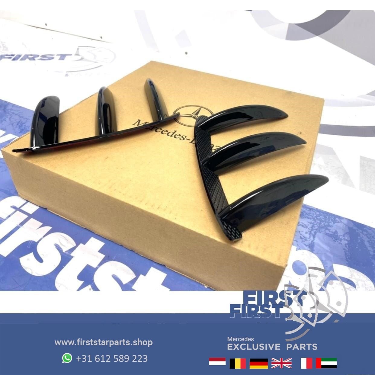 W177 A45 AMG ACHTERBUMPER AERO SPLITTER SET L/R 2018-2022 SP, Gebruikt, Ophalen of Verzenden, Achter, -