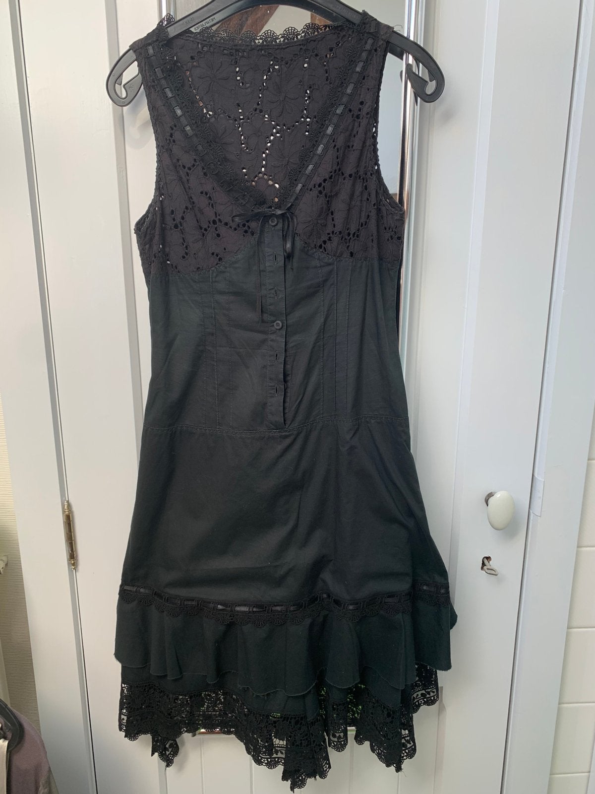 robe d'été à broderie anglaise (38), Enlèvement ou Envoi, Comme neuf, Taille 38/40 (M), Noir